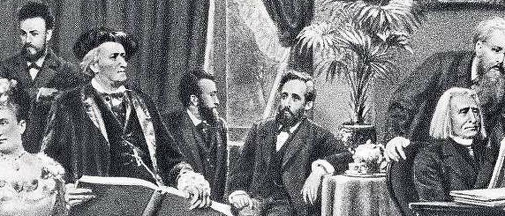 Unschöne Angriffe aus der Clique. Hermann Levi (Mitte) im Haus Wahnfried.