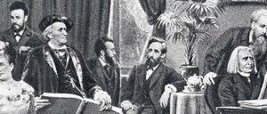 Unschöne Angriffe aus der Clique. Hermann Levi (Mitte) im Haus Wahnfried.