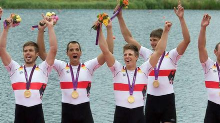 An einem Strang gezogen: Der Deutschland-Achter gewann 2012 in London olympisches Gold.