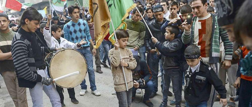 Proteste gegen den syrischen Präsidenten Baschar al-Assad im November 2012