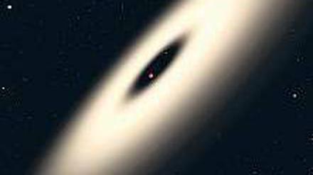 Zwei im Zentrum. Ein Paar von „Roten Zwergen“, umhüllt von Staub. Daraus könnten Planeten entstehen. Diese Konstellation fanden Astronomen 350 Lichtjahre von uns entfernt. 
