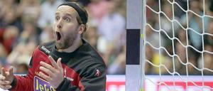 Aus dem Häuschen: Füchse-Torwart Silvio Heinevetter.