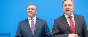 Regierungspartner: Frank Henkel und Klaus Wowereit.
