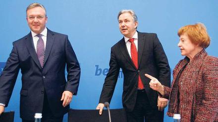 Alles prima: Henkel und Wowereit preisen ihre Erfolgsbilanz.