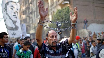 Protestmarsch für den in den Unruhen getöteten Jugendlichen in Kairo.