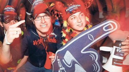 Beim Public Viewing in Heppenheim feierten mehrere tausend Fans ihren Seb.