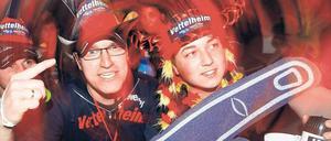 Beim Public Viewing in Heppenheim feierten mehrere tausend Fans ihren Seb.