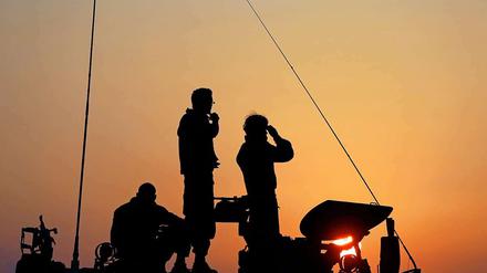 An der Grenze zum Gazastreifen: Israelische Soldaten im Einsatz.