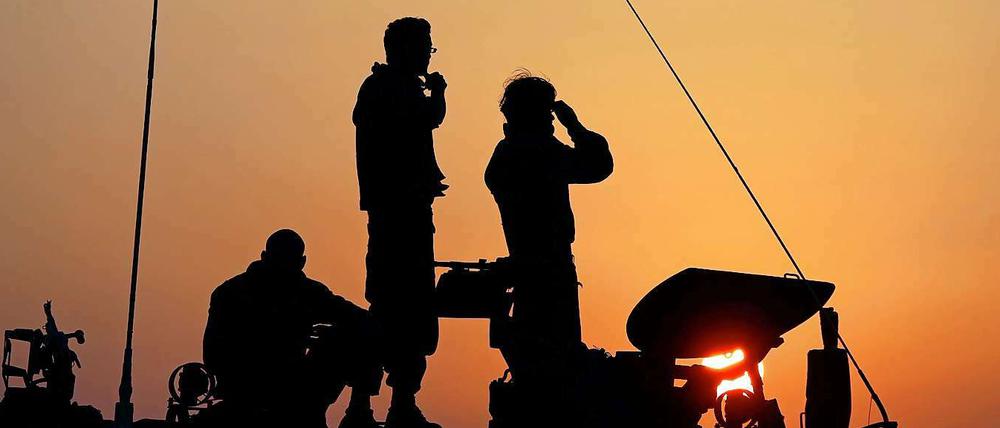 An der Grenze zum Gazastreifen: Israelische Soldaten im Einsatz.