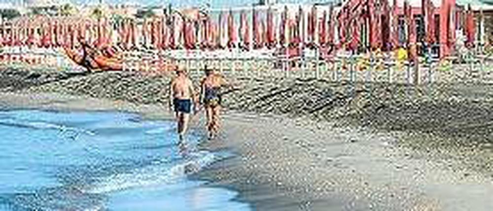 Nicht im besten Zustand. Ein Blick auf den Strand von Ostia. Foto: AFP