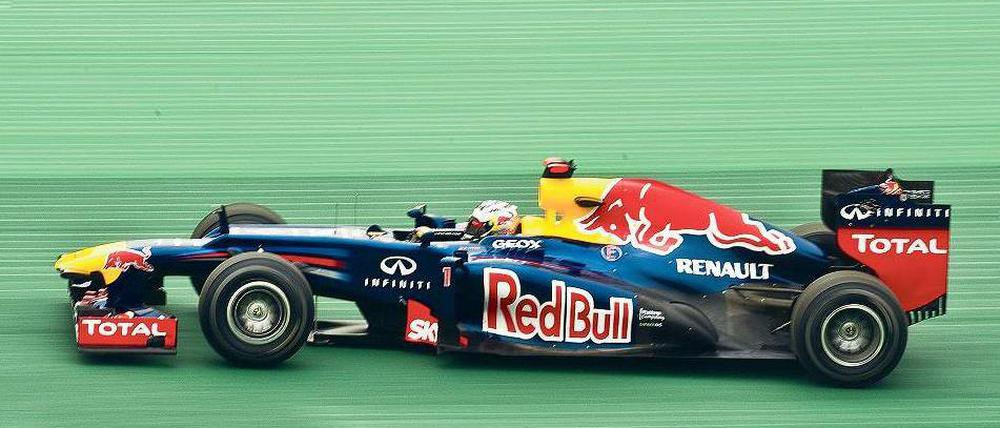 Leichter Wackler. Sebastian Vettel kam in der Qualifikation einmal kurz von der Strecke ab, am Ende wurde er Vierter. Immerhin startet er heute vor Fernando Alonso. Foto: AFP