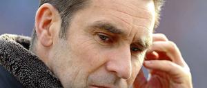 Nachdenkliche Miene: Unter Michael Preetz, dem Geschäftsführer Sport, sind die Verbindlichkeiten von Hertha BSC im Jahr 2012 weiter angestiegen.