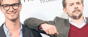 Vielsagend. Die Allzweck-Clowns Joachim „Joko“ Winterscheidt (links) und Klaas Heufer-Umlauf verbinden Politik und Comedy. Foto: dpa