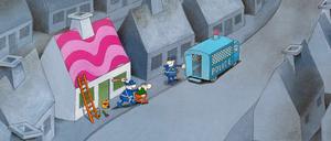 Bunte Botschaft: Ein Mordillo-Cartoon.