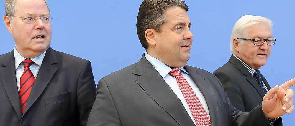 Die SPD-Troika: Peer Steinbrück, Sigmar Gabriel und Frank-Walter Steinmeier. Einer der dreien soll Kanzlerkandidat der SPD werden.