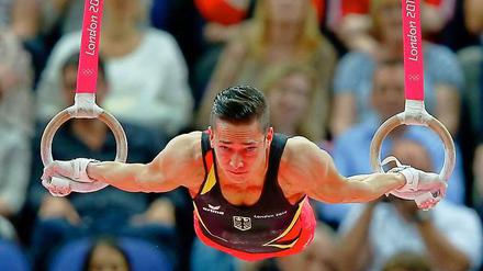 Gut gehalten. Marcel Nguyen turnt im Einzel-Mehrkampf zu Silber.