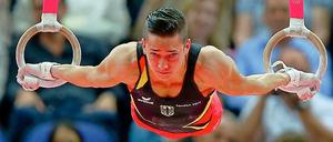 Gut gehalten. Marcel Nguyen turnt im Einzel-Mehrkampf zu Silber.