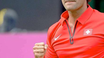 Nach langem Kampf bezwang Roger Feder den Argentinier Juan Martin del Potro mit 3:6, 7:6 und 19:17.