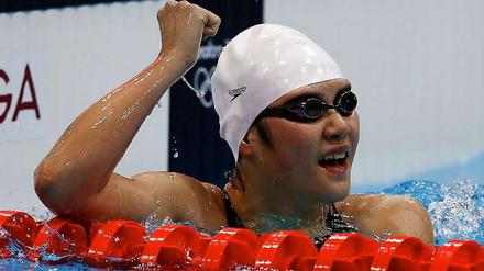 Die die 16-jährige Chinesin Ye Shiwen schwimmt zum Weltrekord.