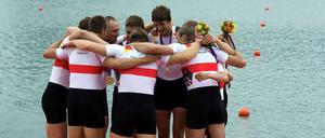 Das Gold-Team des deutschen Ruder-Achters