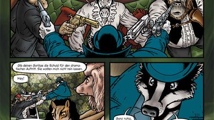 Pulp-Hommage: Eine Szene aus dem Buch.