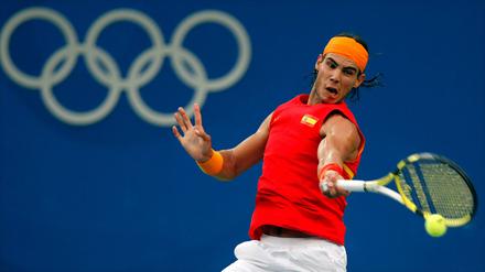 Anstrengung: Rafael Nadal sagt auch wegen Verletzung seine Olympia-Teilnahme ab.
