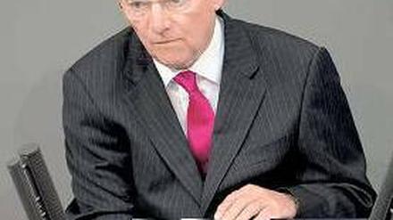 Ausnahmesituation. Wolfgang Schäuble appelliert an den Bundestag. Foto: dapd