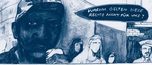 Flüchtlinge ohne Lobby. Eine Demonstrationsszene aus dem Buch.