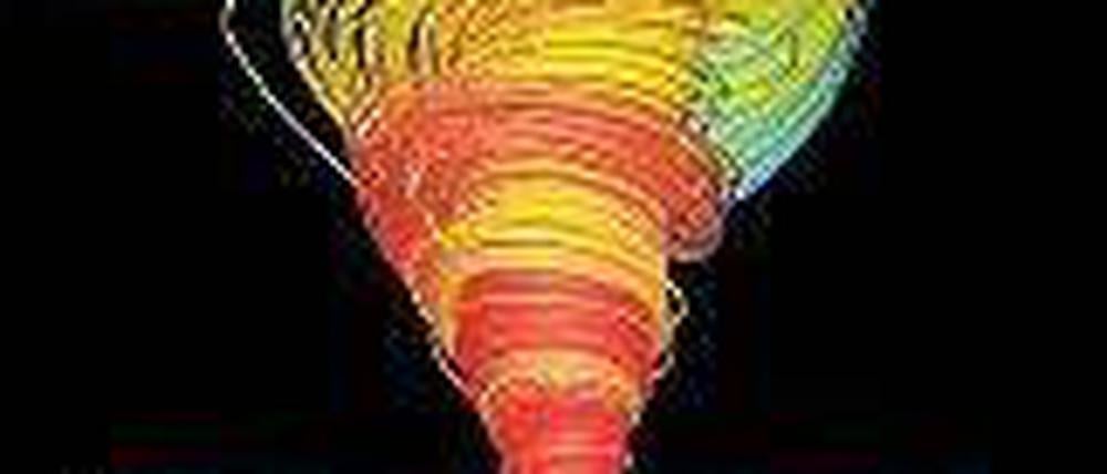 Wirbelwind. Simulation eines magnetischen Tornados in der Sonnenatmosphäre.