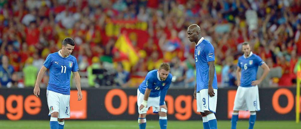 Traum geplatzt. Die Italiener waren im Finale gegen Spanien chancenlos.