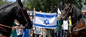 Demonstrationen von jüdischen Siedlern vor der Knesset in Israel. 