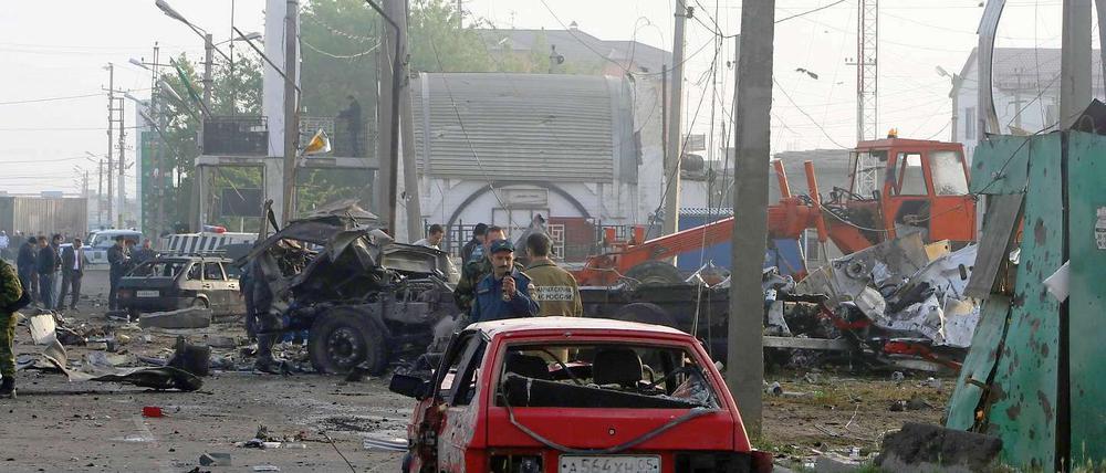 In Machatschkala, der Hauptstadt Dagestans, explodierte die erste Bombe.