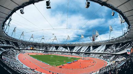 Das Olympiastadion in London. Mit den Sommerspielen steht für die Fernsehsender nach der Fußball-EM das zweite große Sportereignis in diesem Jahr auf dem Programm.Foto:dapd