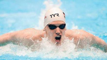 Zu schnell für die nationale Konkurrenz. Yannick Lebherz unterbot in Berlin über 400 Meter Lagen schon Vorlauf die Olympianorm. Foto: dpa