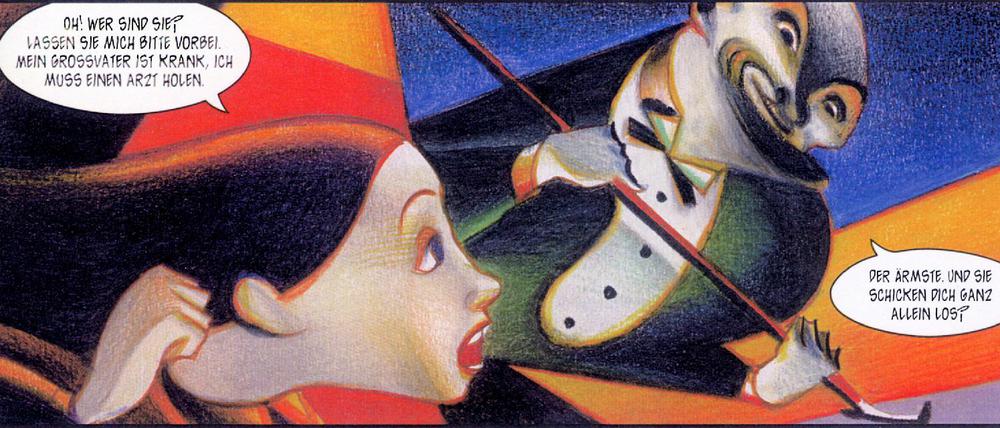 Farbe und Geometrie werden Protagonisten: Eine Szene aus „Doktor Jekyll & Mister Hyde“.