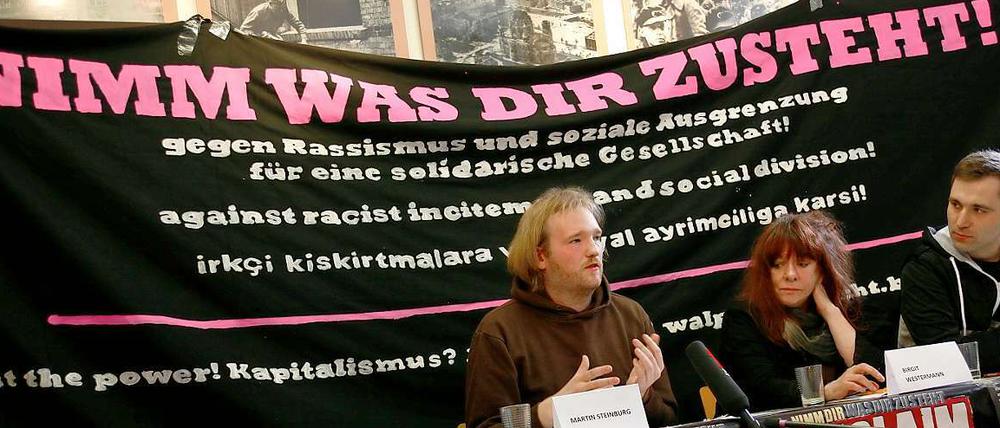 Keinen Bock auf Marzahn. Die Demo-Organisatoren Westermann und Peters.
