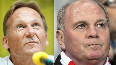 Wer erzählt hier Märchen? BVB-Geschäftsführer Watzke (l.) und Bayern-Präsident Hoeneß.