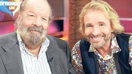 Thomas Gottschalk (l.) mit seinem Gast Bud Spencer. 