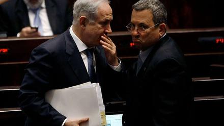Israels Premierminister Benjamin Netanjahu und der Verteidigungsminister Ehud Barak.