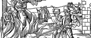 Rückkehr des Mittelalters. Der zeitgenössische Stich einer Hexenverbrennung in Dernburg 1555. Foto: picture-alliance/dpa