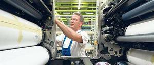Bau ab, bau ab. 2000 Stellen plant Heidelberger Druck, hier ein Foto aus dem Werk in Wiesloch, zu streichen. Foto: dpa