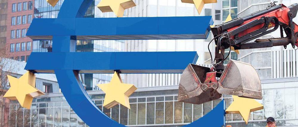 Eine Baustelle. Die Europäische Zentralbank hält Griechenland-Anleihen im Volumen von etwa 40 bis 50 Milliarden Euro. 