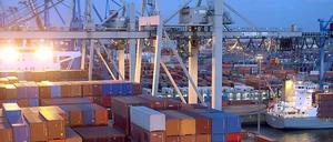 Container im Hamburger Hafen. Die Aussichten für 2012 haben sich leicht eingetrübt.