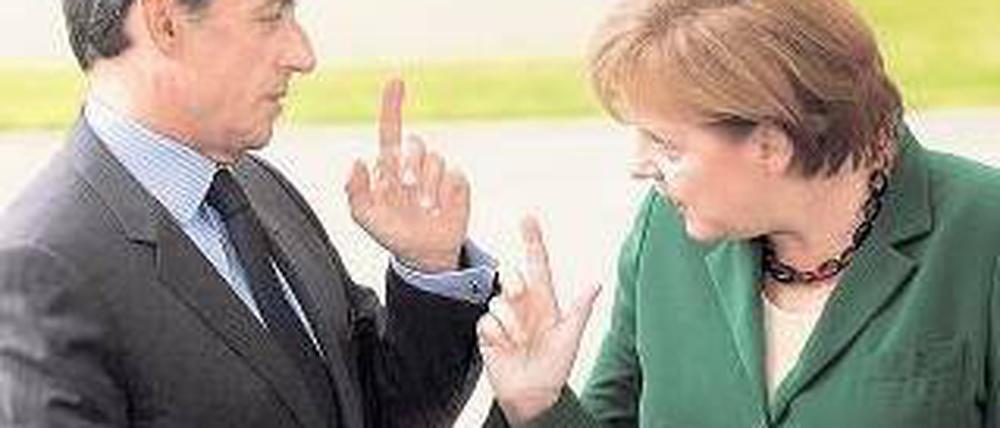 Krisen-Paar. Merkel und Sarkozy treffen sich – am Montag ist es wieder so weit. Foto: dpa