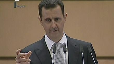 Baschar al Assad bei seiner Rede in Damaskus.
