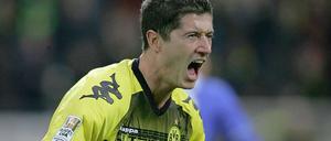 Stürmer Robert Lewandowski erzielte den wichtigen Treffer zur 1:0-Führung für den BVB.