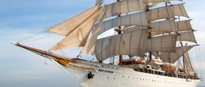 Volle Fahrt voraus! Die Sea Cloud beginnt ihre Transatlantikreise in Lissabon.