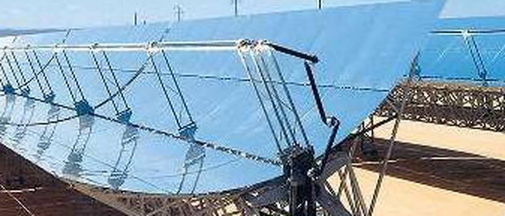 Sauber. Solarthermiekraftwerke erzeugen Strom aus Sonnenstrahlung. 