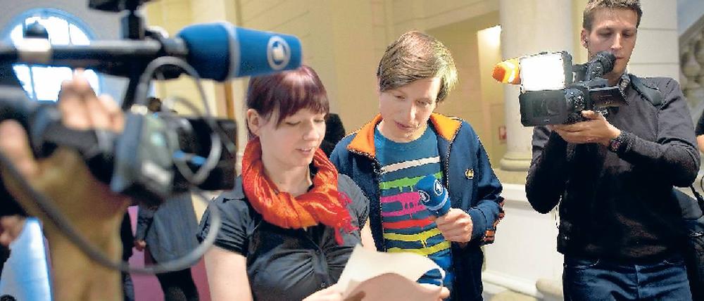 Familientag. Piratin Graf mit Schwippschwager Graf Zahl (der Erste). Foto: AFP