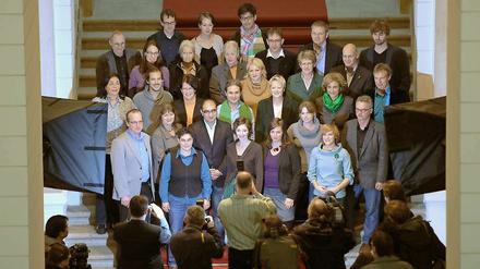 Bitte lächeln! Wenigstens beim Gruppenfoto zeigte sich die Grüne-Fraktion einig. 